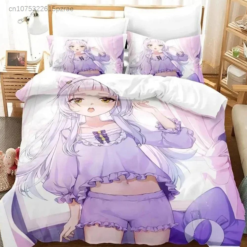 New Murasaki Shion Bedding Set 3D Printed Suitable For Bedroom Duvet Cover Set With Pillowcases Kids Home Textile