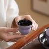 Antique Vintage Lilac Purple Personal Master TeaCup Handmade Ceramic Chinese Tea Set Zen Teaware Gift for Tea Lovers Home Office
