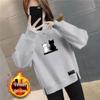 Plus Size Women's Velvet Thick Sweatshirt: Autumn/Winter Loose Fit, Slimming, & Fashionable