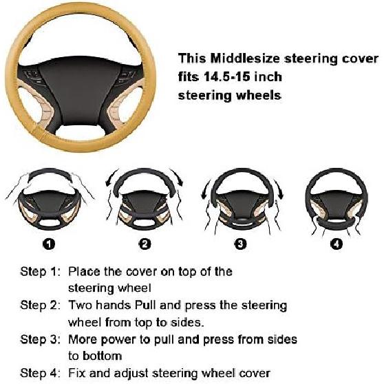 HAOKAY Luxury Fluffy Winter Steering Wheel Cover For Men Women,Soft Warm Short Plush Steering Wheel Cover Black Fuzzy With Universal 14.5-15 Inch