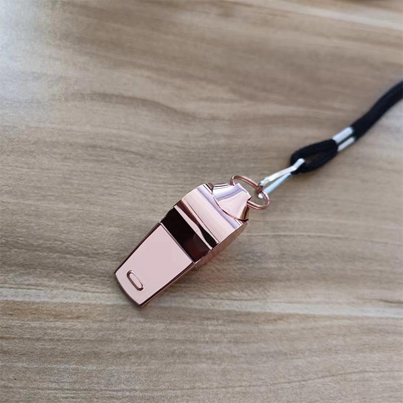 Outdoor Survival Whistle High Quality Stainless Steel Black Rose Golden Whistle Hanging Neck Sports Whistle Lifeguard Whistle