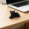 Realistic Texture Cat Art 3D Printed Ornament, Plush Figurines, Black Figurine White Cute Healing Sculpture, for Desk Car Bookshelf Decor Versatile