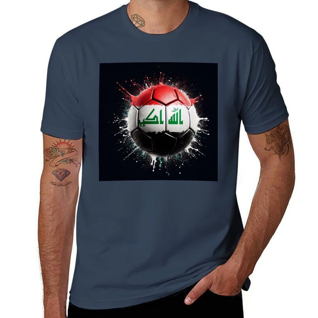 Iraq Football Tshirt Casual Basic Short Sleeve Tshirt