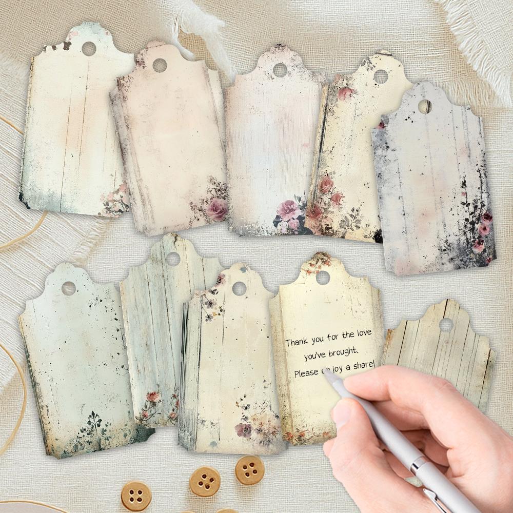 40 Stück leere Blumen-Anhänger für Geschenke, Hochzeiten, Brautpartys, Geburtstage, Nachrichtenkarten, Grußkarten, mit Juteschnur enthalten.