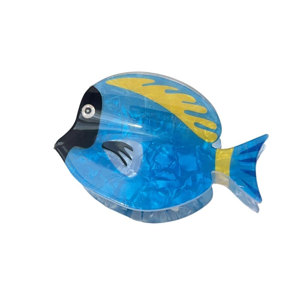 

Cartoon Fish Hair Claw Ocean Series Acrylic Hair Claw Creative Large Shark Clip Ponytail Holder синій