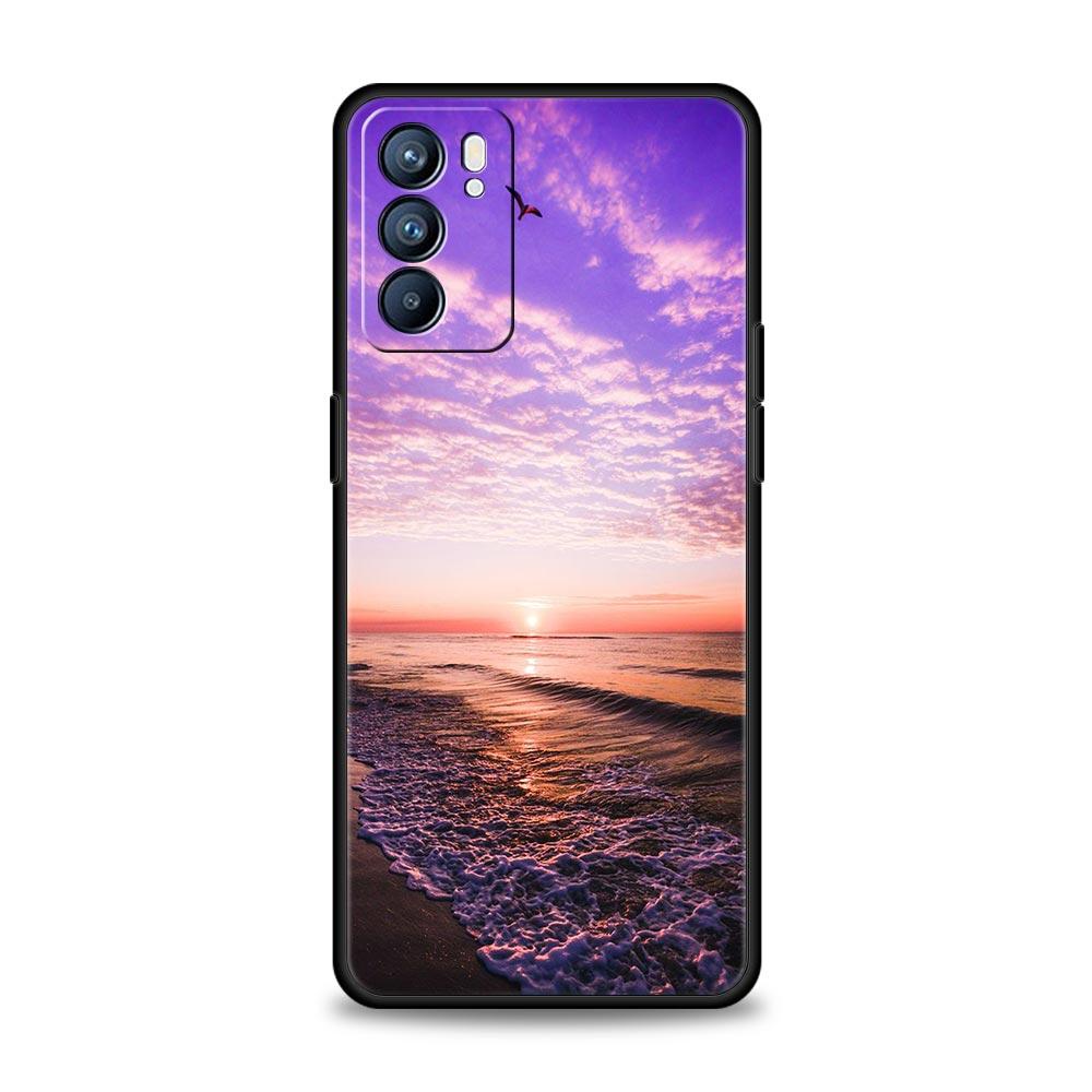 Carcasă de telefon cu model Forest Beach Sunrise Nature pentru Oppo A54 Reno7 SE Reno6 Pro Plus 5G Find X5 A53 A52 A9 2020 A95 A16 A76 A74 A15