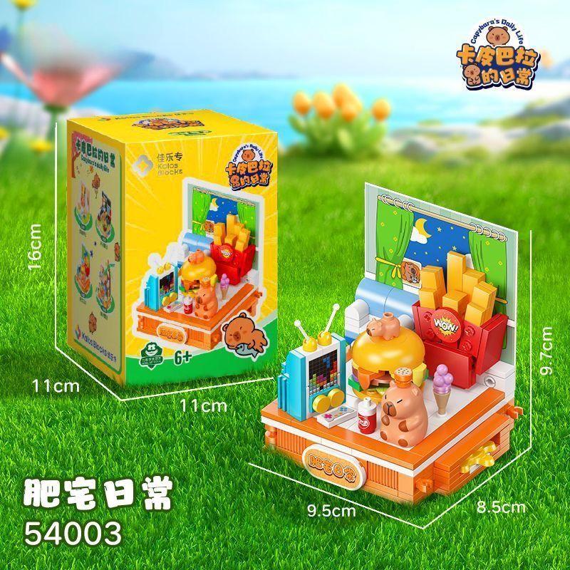 Capibala'S Daily Life Building Blocks Desktop Decoration Assembly Models Toys Kawaii Birthday Gifts Puzzle Building Blocks
