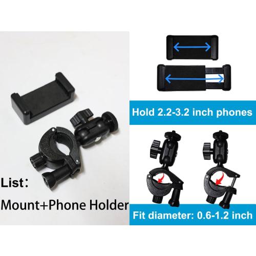 ROTKUEIEE Smartphone Holder for Microphone Stands, Music Phone Stand with 360-Degree Rotation, Adjustable Angle, Anti-Slip, Easy Installation, Portabl