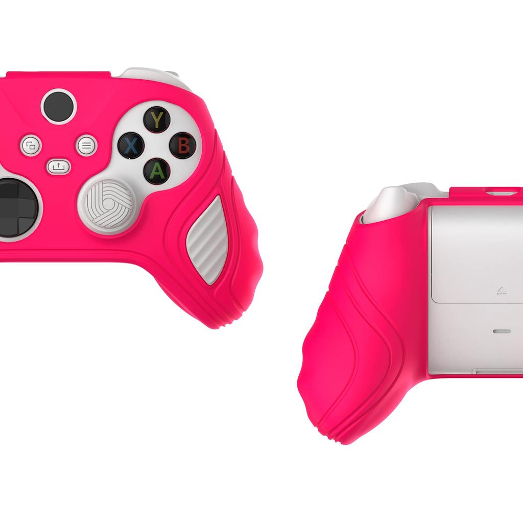 Silikonfodral för PlayVital Xbox Series mjukt gummihölje för Xbox Core med tumgreppskåpa Edition Ljusrosa Tofärgat halkskydd X/S