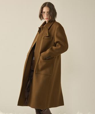 Kineto Women'S Oversized Out-Pocket Felt Mac Coat_Brown