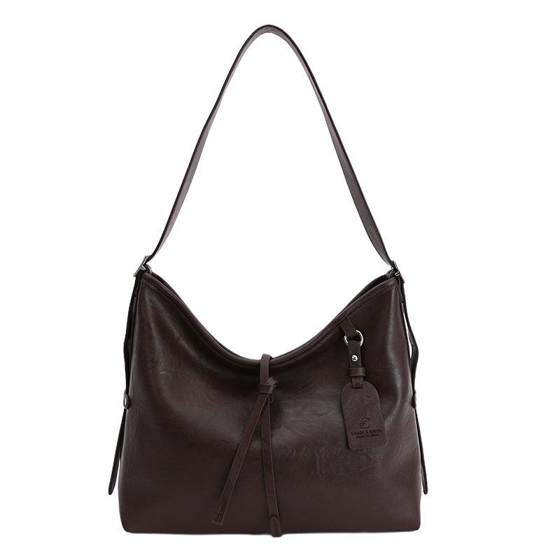 

Casual Single-shoulder Women s Crossbody Bag, Fashionable Large-capacity Tote Bag, Versatile Commuting Underarm Bag кавовий