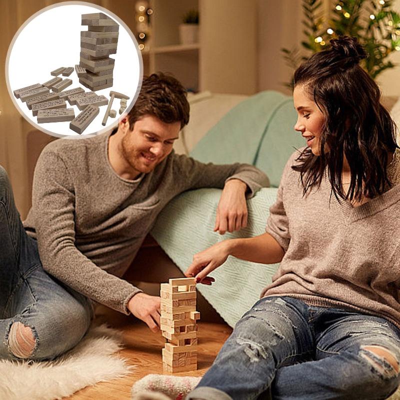 Icebreaker Wooden Stacking Toy Interactive Mind Game For Adults Couples' Bonding Activity