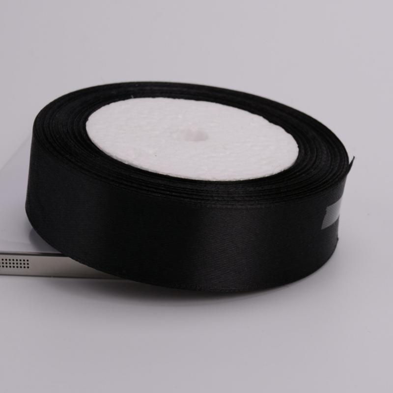 New (22 meters/roll) 6mm-75mm Black Silk Stain Ribbon Wedding Party Christmas Ribbon Flowers Gifts Decorated DIY Sewing Fabric