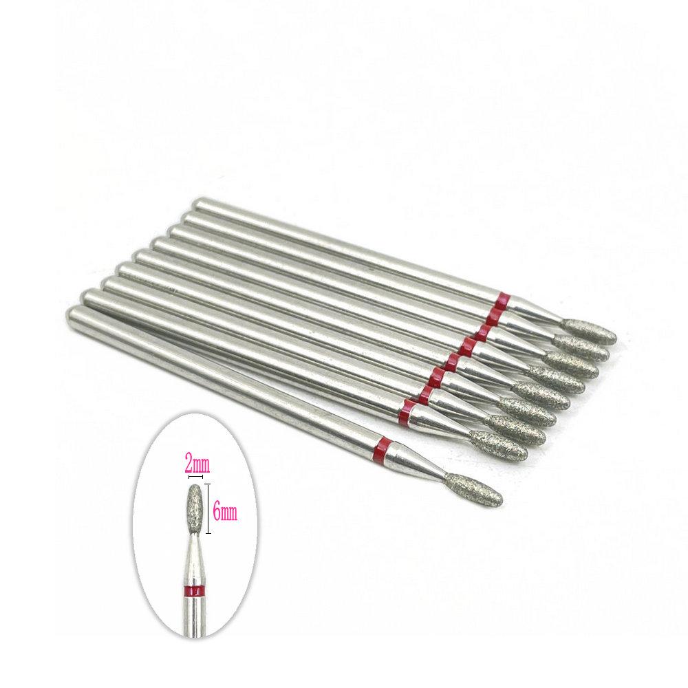 10pcs 2.35mm Shank Diamond Grinding Bur Drill Rotary Drill Dental Grinding Dental Polishing Burs Nail Drill Bits