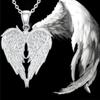 One Angel Wings Heart Pendant Necklace A Pair Of Angel Earrings Women'S Jewelry Christmas Gift