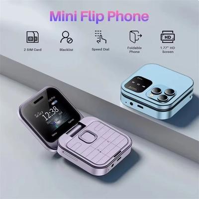 Kleines faltbares Mobiltelefon, automatische Anrufaufzeichnung, Kurzwahl, Dual-SIM-Karte, hochauflösende Rückkamera, Klapptelefone, Mobiltelefone