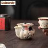 135ML Mineral Rocks Little Cat Hand Grab Teapot Ancient Tea Infuser Pot Tea Making Kettle With Ball Hole Tea Set Collection Gift