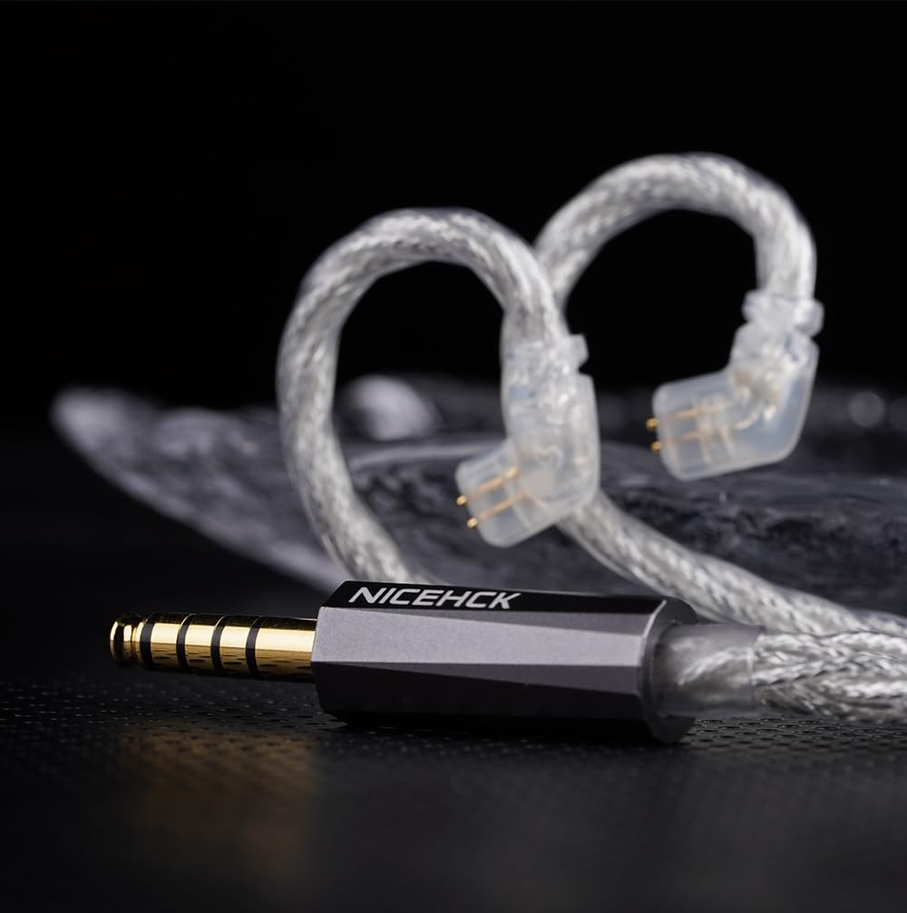 NICEHCK SnowLuna Earphone Upgrade Cable 2Pin 7N OCC Silver Plated and Aluminum Copper Alloy Mix 7N High Purity Replacement Cable Suitable for