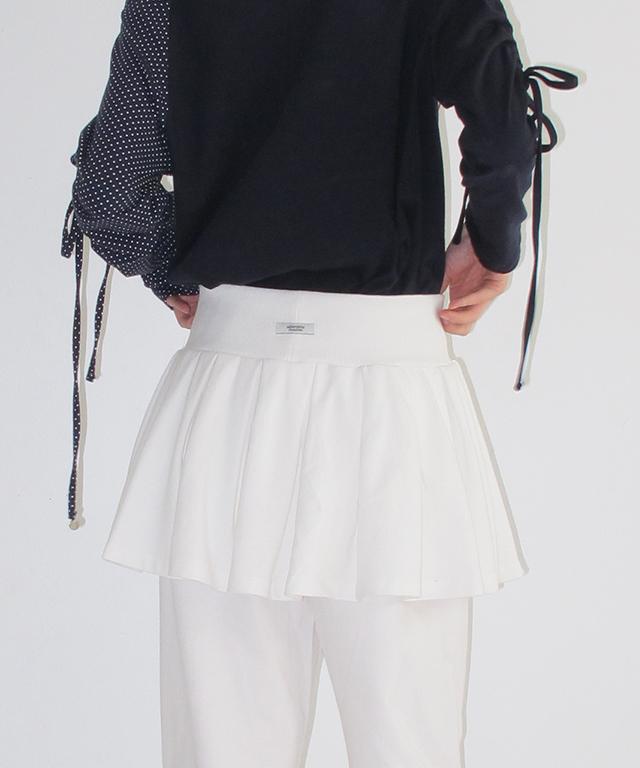 RONRON Peplum Ruffle Pantskirt White