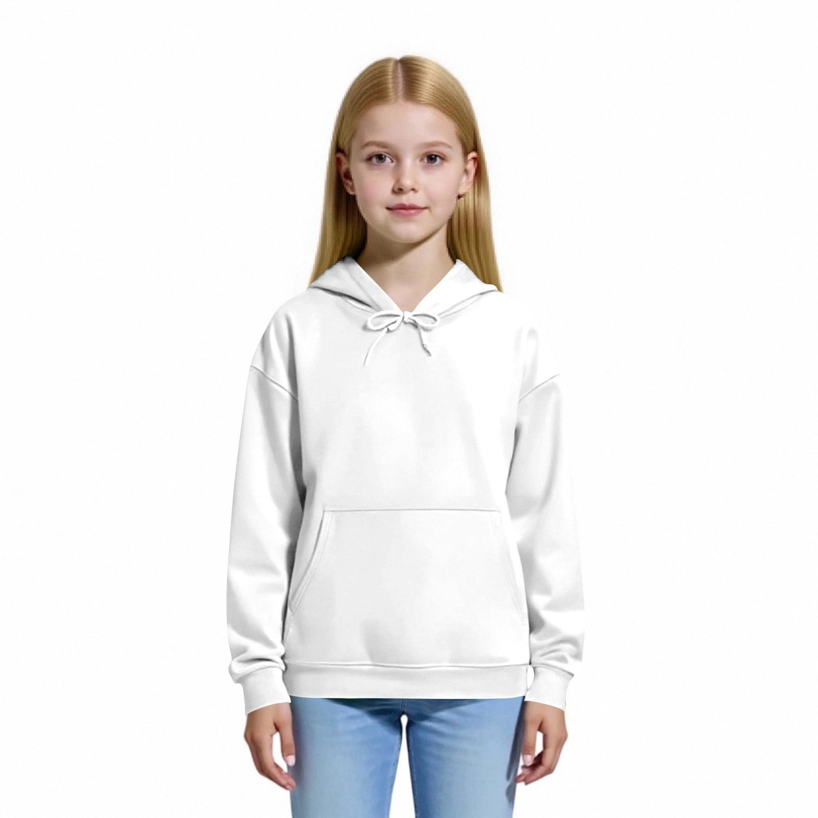 

Children s Hoodie Boys And Girls Fashion Printed Long-sleeved Hoodie 160 белый