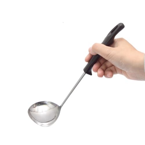 Takagi TAKAGI Stainless Steel Horizontal Ladle, Dark Brown, 25cm Long, Hand-Fit Design, Perfect for Cooking Soups and Other Dishes, Handle Fits in the