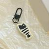Black White Feline and Fish Key Chain Charm Accessories Pet Themed Keyring Bag Pendant Handmade Gift for Cat Lovers