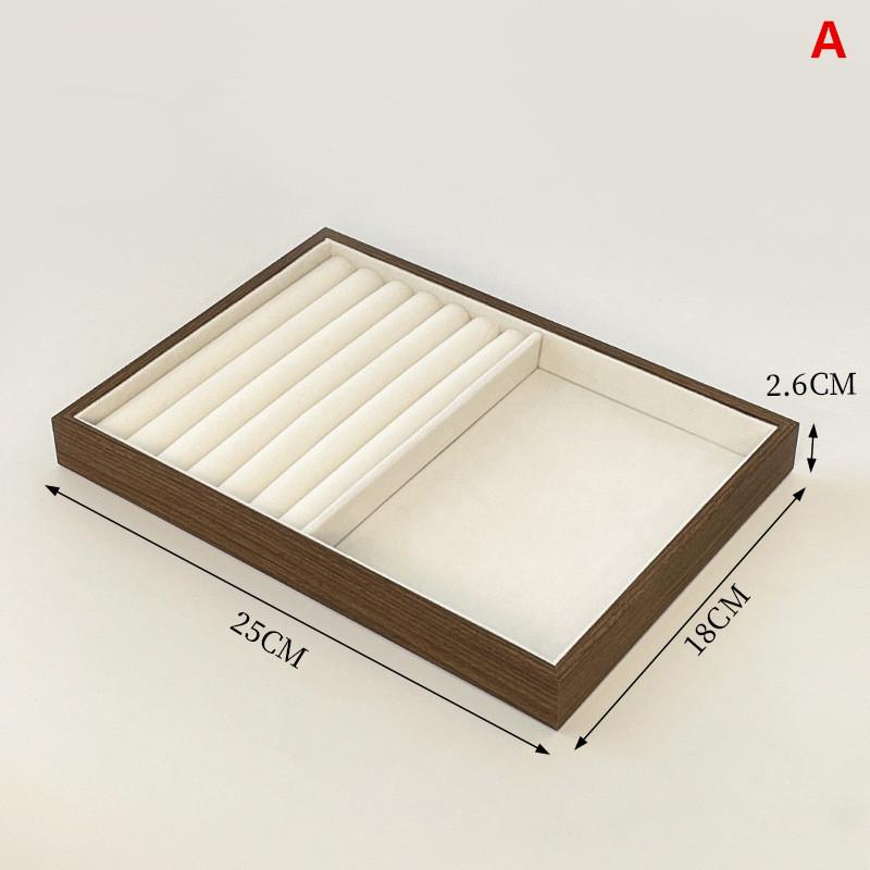 

1 Pcs Walnut Color Jewelry Display Box Storage Cover For Rings Necklaces Earrings High-End Small Hand Solid Wood Jewelry Box A