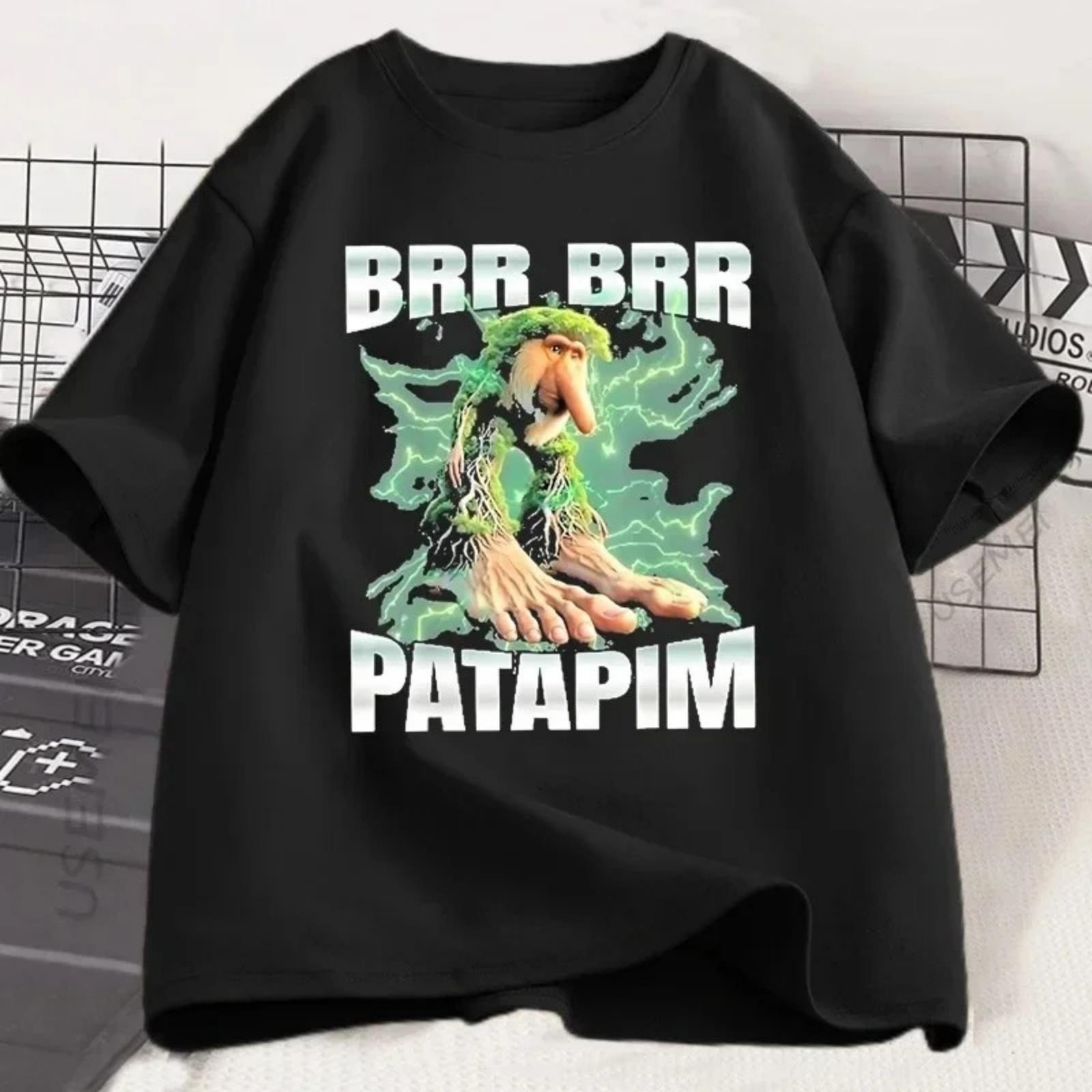

BrrBrr Patapin T-shirt Italian Brainrot T Shirt Short Sleeve Trendy T-Shirt Harajuku Tee Shirt Streetwear Unisex Tops Tee Tops XXXXXL чорний