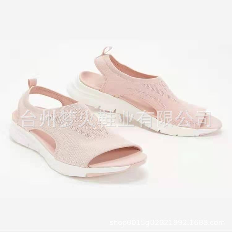 Sandals women's autumn and summer mesh thick-soled foot cover fish mouth fly-woven casual sports women's shoes