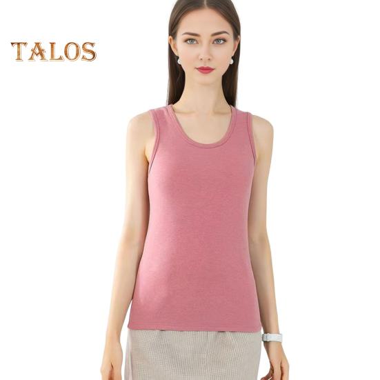 Zimní Dámská zateplená vesta Bezešvá Sametová Rychlá Temperature Lock Kulatý výstřih Slim Fit Elastická vnitřní nošení Bez rukávů Spodní část tílka