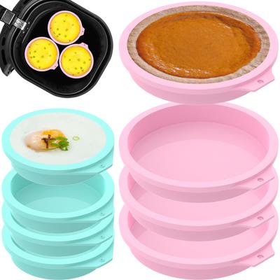 8Pcs Silicone Air Fryer Egg Mold Nonstick Egg Poacher Cup Cake Pudding Muffins Baking Trays Easy To Release Kitchen Baking Mold