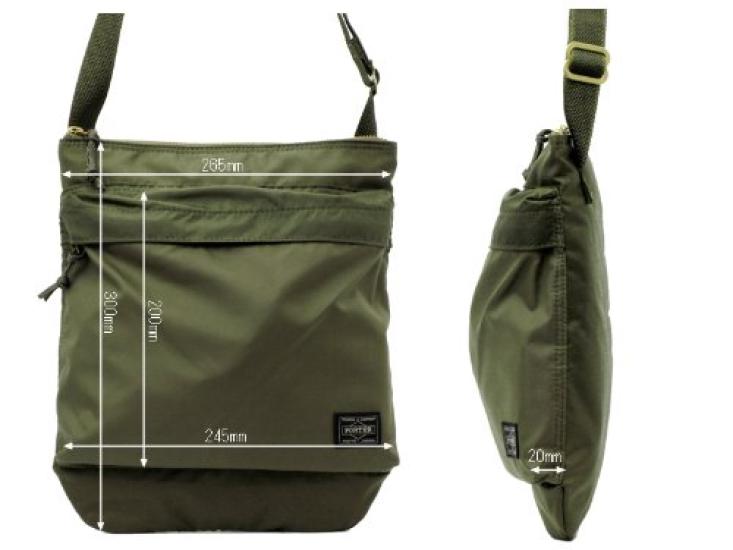 Porter Force Vertical Shoulder Bag (Black)