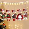 12/18Pcs 2D Flat Christmas Doll Ornament - Wooden Pendant Charm for Xmas Tree Hanging New Year Party Holiday Decoration