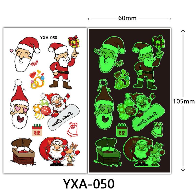 

Рождественская светящаяся тату-наклейка, светящаяся, водонепроницаемая, от пота, милая, мультяшная, праздничная, временная наклейка 60*105mm