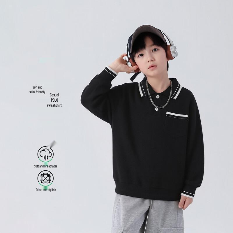 

Boys Long Sleeve Cotton Blend Polo Shirt 110