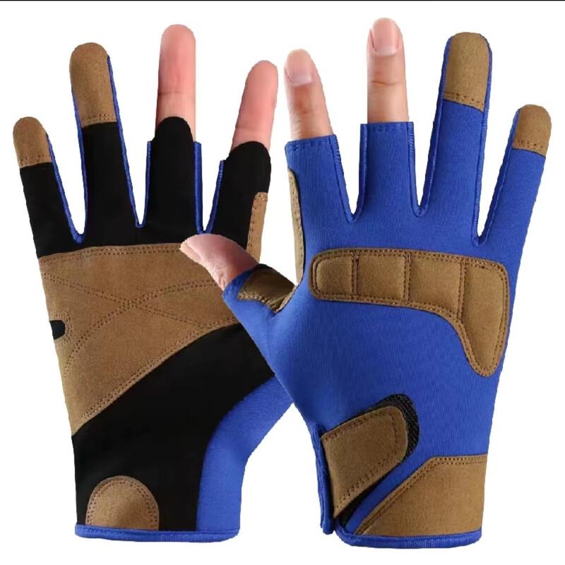 Jixingjiu Winter Unisex Thickened Three-Finger Exposed Sports Gloves
