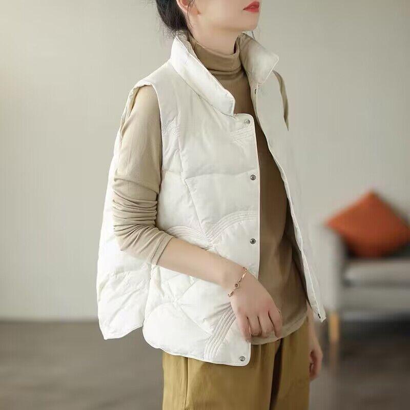 

Женская зимняя верхняя одежда Пухово-хлопковый жилет Безрукавка для женщин среднего возраста Утепленный жилет M