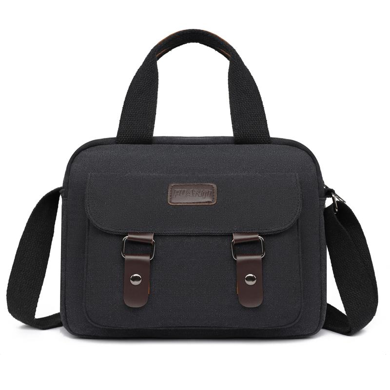 Canvas Handbag Men's Business Briefcase Shoulder Crossbody Bag
