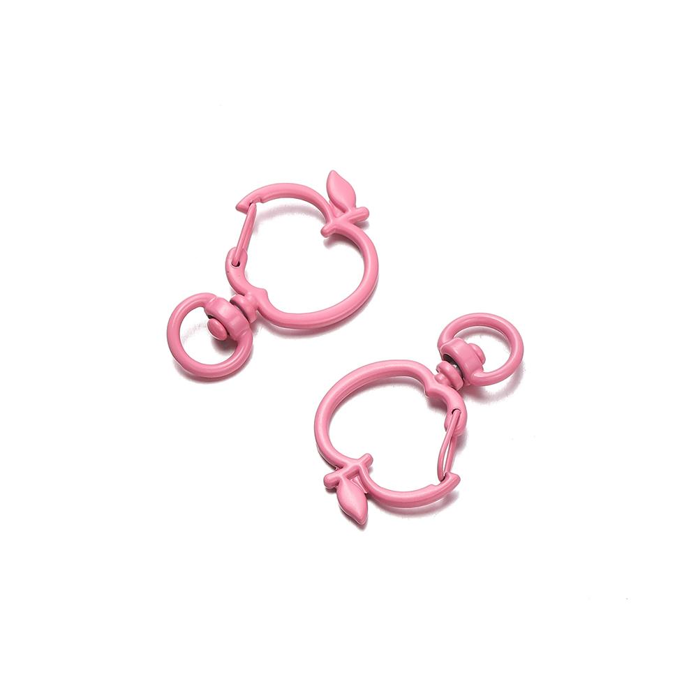 

5pcs/Lot Apple Shape Key Chain Colorful Split Keychain Keyrings for DIY Jewelry Making Accessories Supplies Wholesale темно-розовый