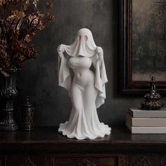 Halloween Decor Figurine Ghost Lady Ornament Durable PLA 3D Printing Figure Smooth Surface Collectible Full of Mystery Collectible for Desktop