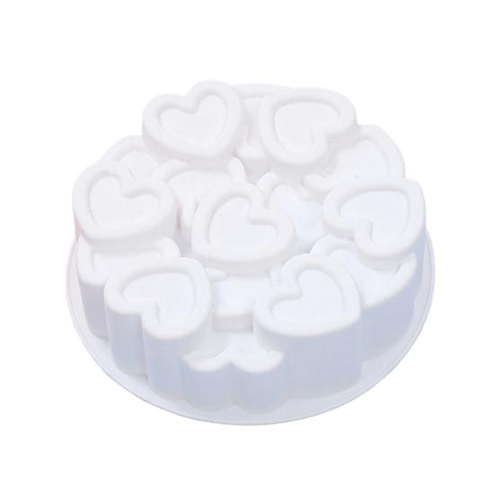

Silicone Cake Mold Flexible Food for Oven And Grade Baking Mold Freezer Non-Stick Heart Shape Dessert білий