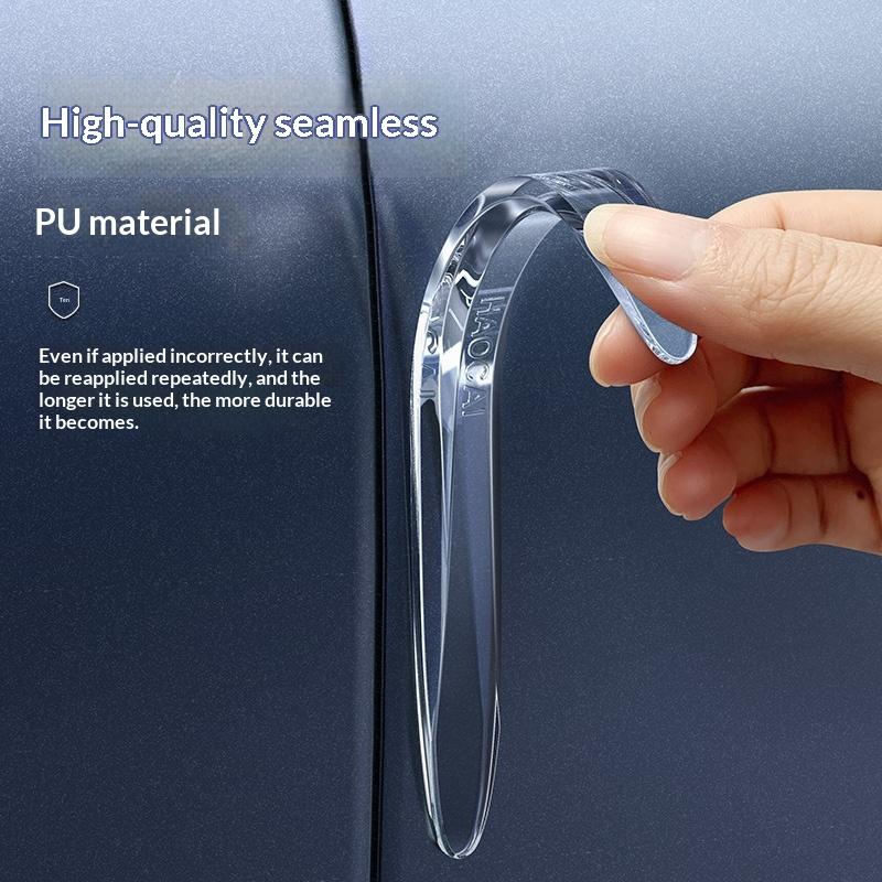 2/4Pcs Car Door Anti-Collision Strip Mirror Door Border Collision Scraping Corner Guard Silicone Protective Anti-Scratch Sticker