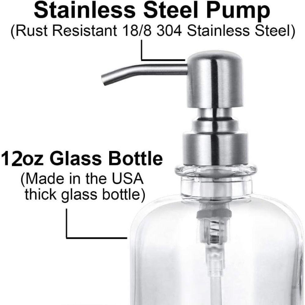 Thick Clear Soap Dispenser 12Oz Hand Soap Containers Liquid Brown Soap Bottle  Countertop