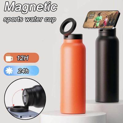 27OZ Insulated Water Bottle Magnetic Mobile Phone Holder Water Bottle 304 Stainless Steel Insulated Mug Outdoor Sports Mug