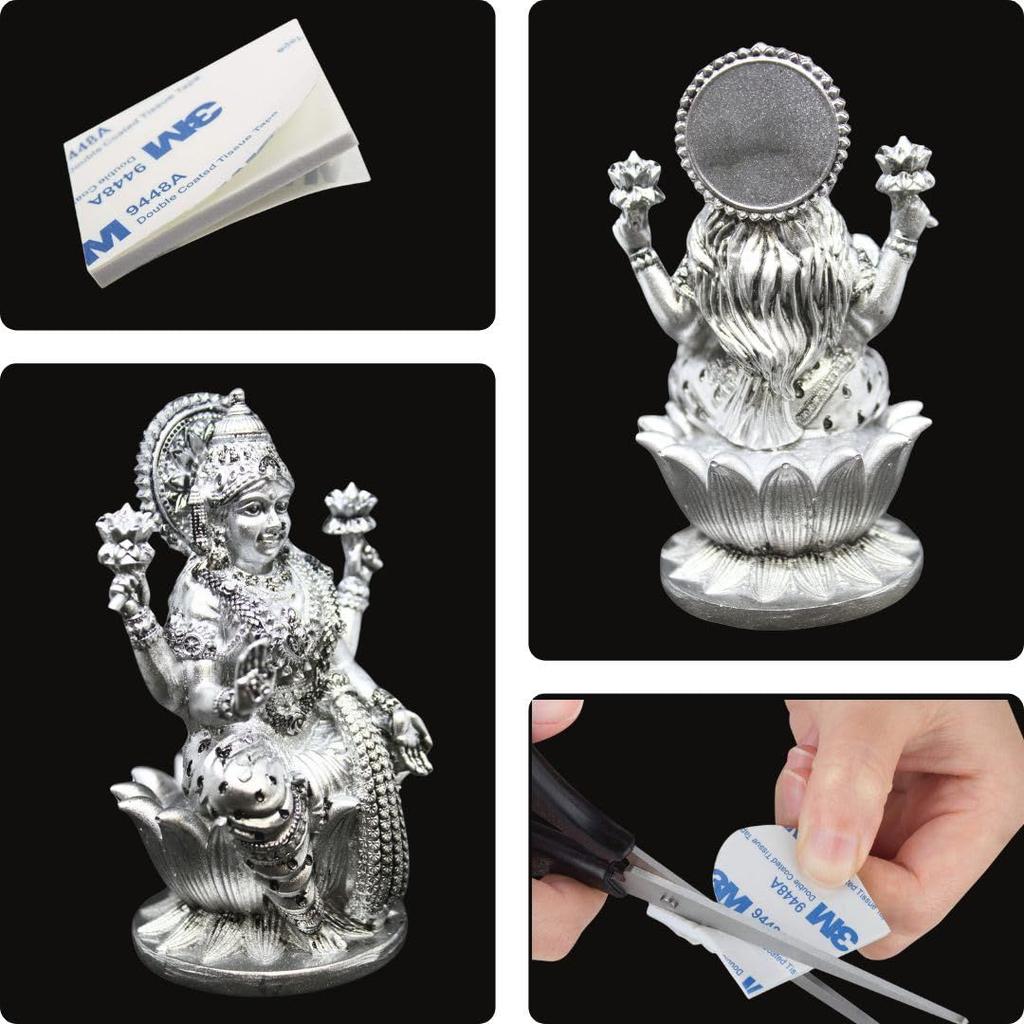 Goddess Lakshmi Laxmi Devi MATA Idol - 4.5 Inches Polystone Material Murti - Colour- Brass, Silver – Perfect Statue