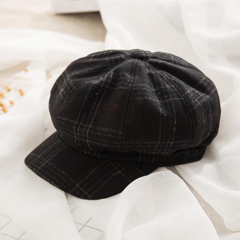 Korean Style Women's Autumn Octagonal Duck Tongue Beret - British Newsboy Casual Hat