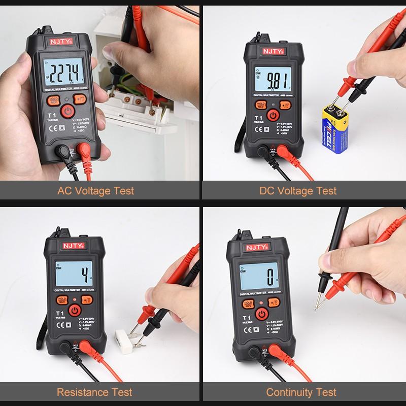 T1 Portable Digital Multimeter Backlight Voltmeter Handheld LCD Digital UA