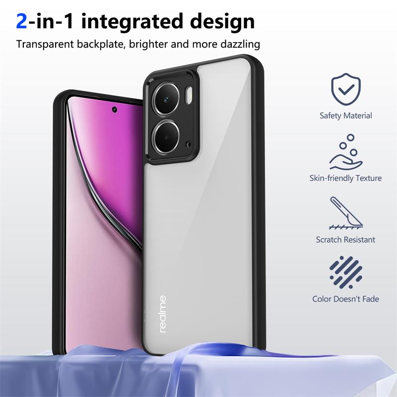 Realme P3 5G RMX5070 Case Plating Bumper Shockproof Clear Back Cover Hard Matte Phone Case for Realme P3 RealmeP3 5G RMX5070