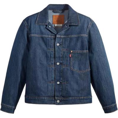 Levis Washed Single Button Long Sleeve Denim Jacket Men Jackets Navy-Blue A3174-0001