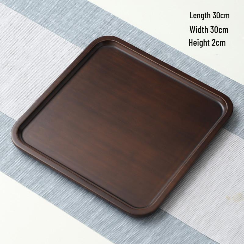 

ZISIZ Carved Square Bamboo Wood Serving Trays (Set of 2)